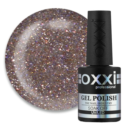 Гель-лак Oxxi Professional Disco 005. кольоровий мікс блискіток і шимерів з бронзовим акцентом на прозорій основі. 10 мл (2100994234998)