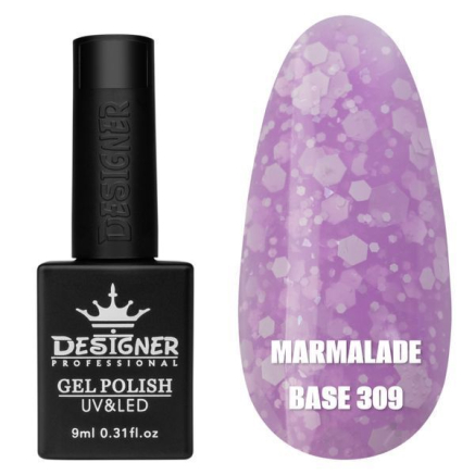 Кольорова база Marmalade base 309 Designer (9 мл.) - з білими конфетті