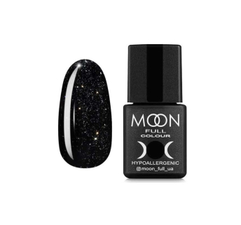 Гель-лак Moon Full Colour 319 чорно-зелений з сріблястим шиммером. 8 мл (5908254188794)