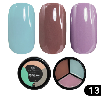 Гель-краска Solid color gel - 3, повышенной плотности 15 гр, Ocean foam13