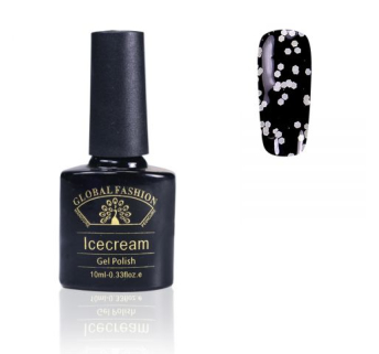 Гель-лак Ice Cream Global Fashion, 10 мл (с блёстками разных размеров) 050