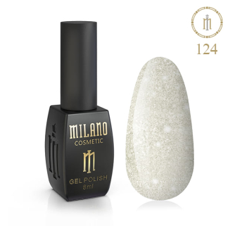 Гель лак MILANO 8 мл № 124 (Серебряный песок)