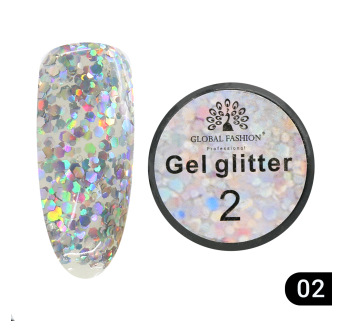 Глиттер гель Global Fashion 5 гр, Glitter gel 02