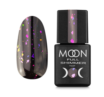 Топ для гель-лака без липкого слоя Moon Full Top Shimmer 1032 с цветной поталью 8 мл (5905123021503)