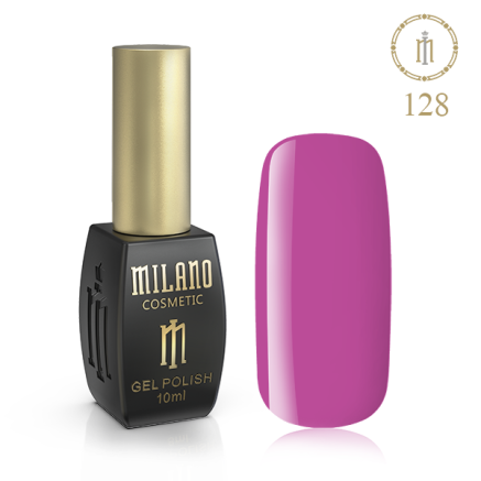 Гель лак MILANO 10ml № 128 (Светлый красно-пурпурный)