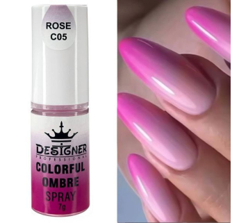 Colorful Ombre Spray, 7 г. Rose C05 (Малиновий) - спрей пудра Designer для створення омбре на нігтях
