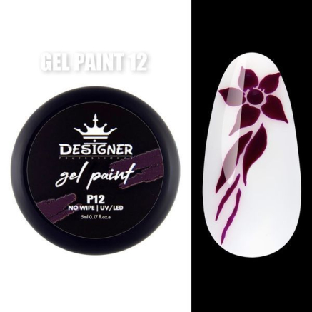 Gel Paint P12 (Гранатовий) 5 мл. - Гель фарба Designer