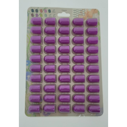 Ковпачки абразиву для педикюру (на планшетці), 16*25 мм, #120, lilac 50 шт