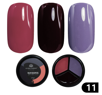 Гель-краска Solid color gel - 3, повышенной плотности 15 гр, Violet 11