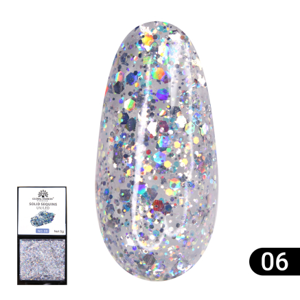 Гель-фарба з глітером, Solid Sequins color gel 5 гр, 06