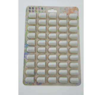 Ковпачки абразиву для педикюру (на планшетці), 16*25 мм, #100, white 50 шт