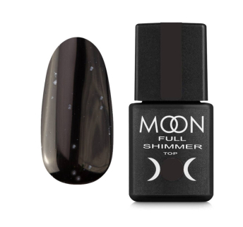 Топ для гель-лака без липкого слоя Moon Full Top Shimmer White 1023 с белыми хлопьями 8 мл (5905123021411)