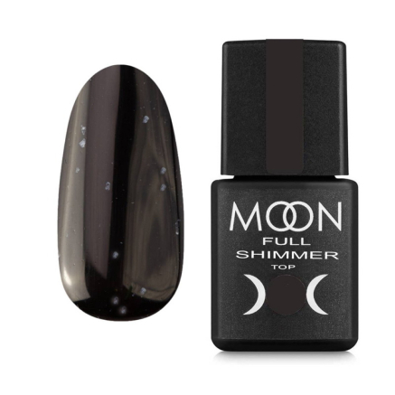 Топ для гель-лака без липкого слоя Moon Full Top Shimmer White 1023 с белыми хлопьями 8 мл (5905123021411)