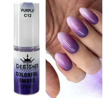 Colorful Ombre Spray, 7 г. Purple C12 (Фіолетовий) - спрей пудра Designer для створення омбре на нігтях