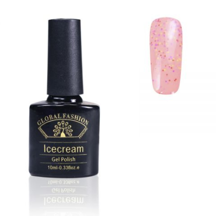 Гель-лак Ice Cream Global Fashion, 10 мл (з блискітками різних розмірів) 013