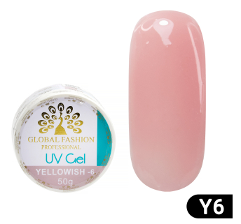 Гель для наращивания ногтей, камуфляж-6, Global Fashion Yellowish-6, 50 г