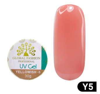 Гель для наращивания ногтей, камуфляж-5, Global Fashion Yellowish-5, 30 г