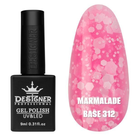 Кольорова база Marmalade base 312 Designer (9 мл.) - з білими конфетті