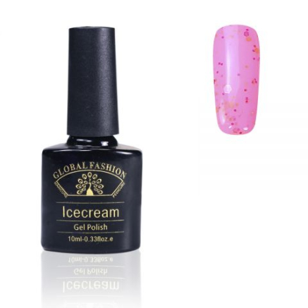 Гель-лак Ice Cream Global Fashion, 10 мл (з блискітками різних розмірів)007