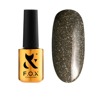 Гель-лак F.O.X Sparkle 002 коричнево-серый с блестками. светоотражающий. 7 мл (390136044536)