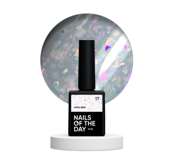 База камуфлирующая Nails Of The Day Potal Base 17. нежно-молочный с голографической стильной поталью. 10 мл (4821288730009)