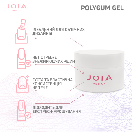 Гель-жуйка для моделювання Polygum Gel JOIA vegan, Flamingo in Love 05, 15 мл