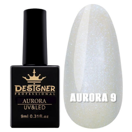 Гель-лак Aurora №9, 9 мл., Designer (Ефект втирання)