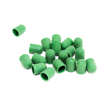 Ковпачки абразиву для педикюру, 10*15 мм, #150, green 50 шт.