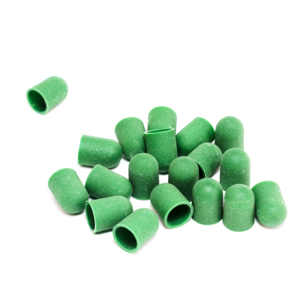 Ковпачки абразиву для педикюру, 10*15 мм, #150, green 50 шт.