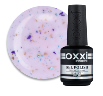 База камуфлирующая Oxxi Professional Jolly Base 003. светло-розовый с золотистой. фиолетовой и зеленой поталью. 15 мл (2100994295890)