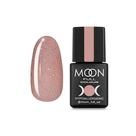 Гель-лак Moon Full Colour 307 полупрозрачный персиковый с разноцветными шиммером. 8 мл (5908254188671)