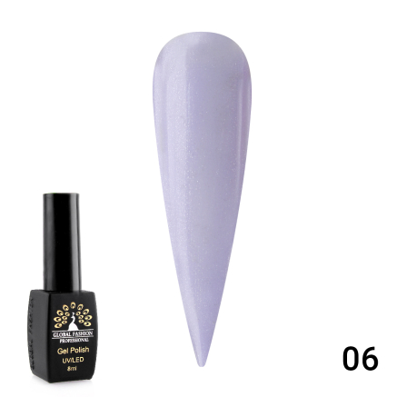 Гель лак Global Fashion Summer Light + шиммер, 8 мл, 06