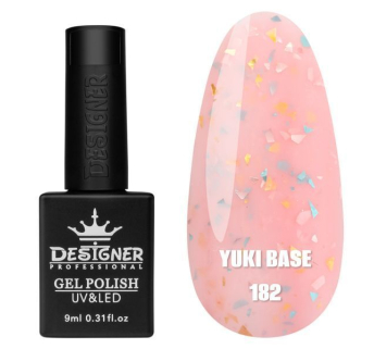 Кольорова база Yuki base 182 Designer (9 мл.) - з пластівцями юкі