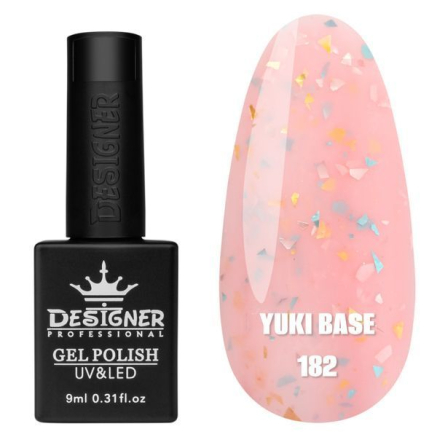 Кольорова база Yuki base 182 Designer (9 мл.) - з пластівцями юкі