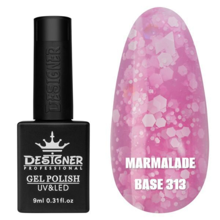 Кольорова база Marmalade base 313 Designer (9 мл.) - з білими конфетті