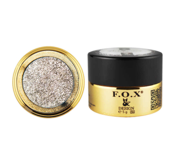 Гель-лак в баночці F.O.X Brilliance 003 тепле срібло, зі слюдою, 5 мл