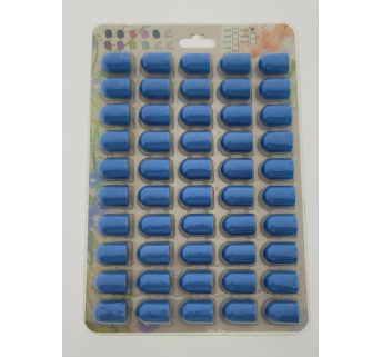 Ковпачки абразиву для педикюру (на планшетці), 16*25 мм, #120, blue 50 шт