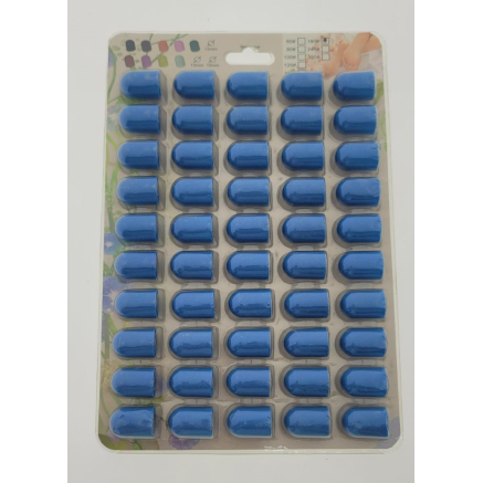 Ковпачки абразиву для педикюру (на планшетці), 16*25 мм, #120, blue 50 шт