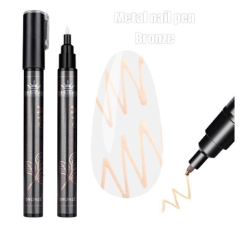 Chrom metal nail pen (Bronze) - ручка для дизайну нігтів Designer