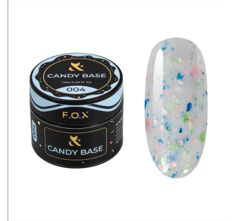 База кольорова F.O.X Base Candy 004 молочний з блискітками та кольоровою поталлю 10 мл (390136045014)