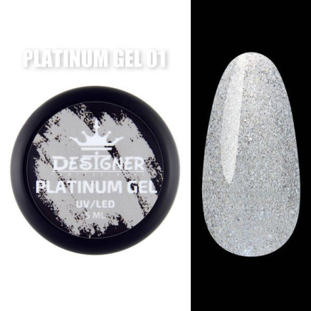 Platinum Gel 5 мл., Designer (Гель з шиммером) - Білий №1