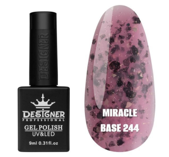 Кольорова база Miracle base 244 Designer (9 мл.) - з чорною, срібною та кольоровою поталлю