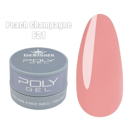 Полігель (30 мл., в банці) Designer F21 Peach Champagne