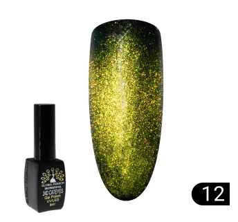 Гель лак котяче око 24D Galactic Global Fashion 8 мл, 12