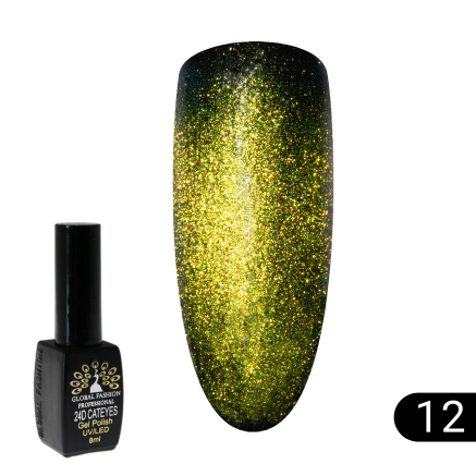 Гель лак котяче око 24D Galactic Global Fashion 8 мл, 12
