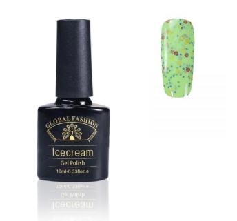 Гель-лак Ice Cream Global Fashion, 10 мл (с блёстками разных размеров) 043