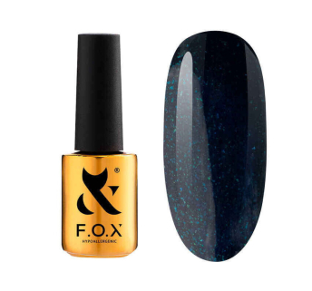 Гель-лак F.O.X Party 009 темно-синий с блестками. 7 мл (2100994297993)