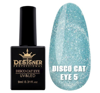 Світловідбивний гель-лак Disco Cat Eye №5, 9 мл., Designer (Котяче око)