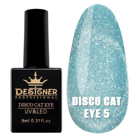 Світловідбивний гель-лак Disco Cat Eye №5, 9 мл., Designer (Котяче око)