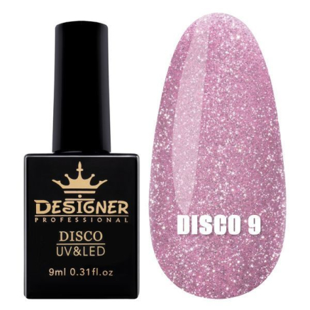 Світловідбивний гель-лак №9 (Орхідея), 9 мл. - Disco gel polish Designer